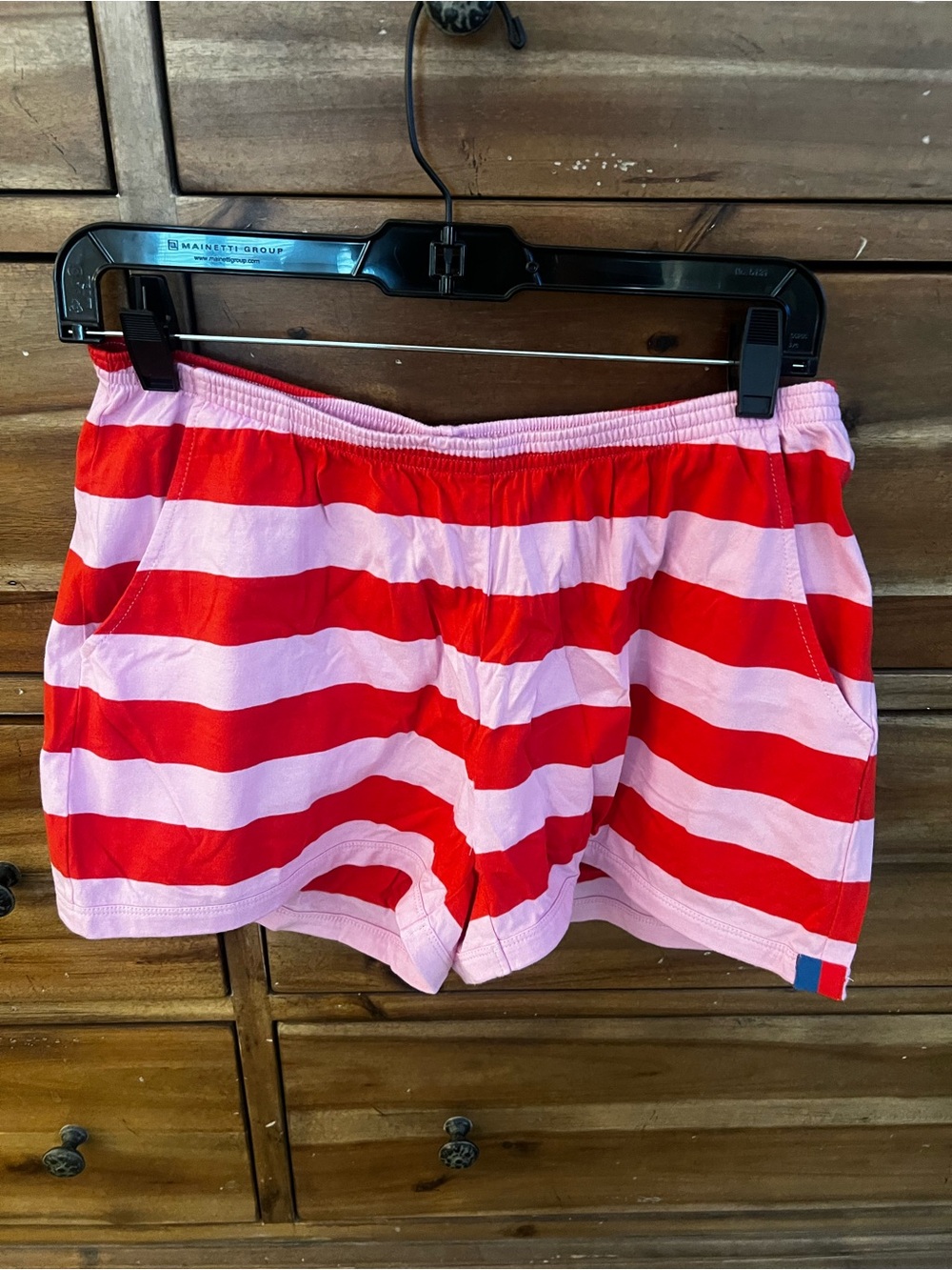 KULE Women’s Pink & Red Striped Shorts – Size Medium – NWT